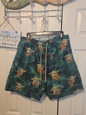 Star Wars Green Baby Yoda Swim Shorts